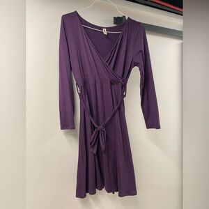 Elegant Purple Side Tie Dress